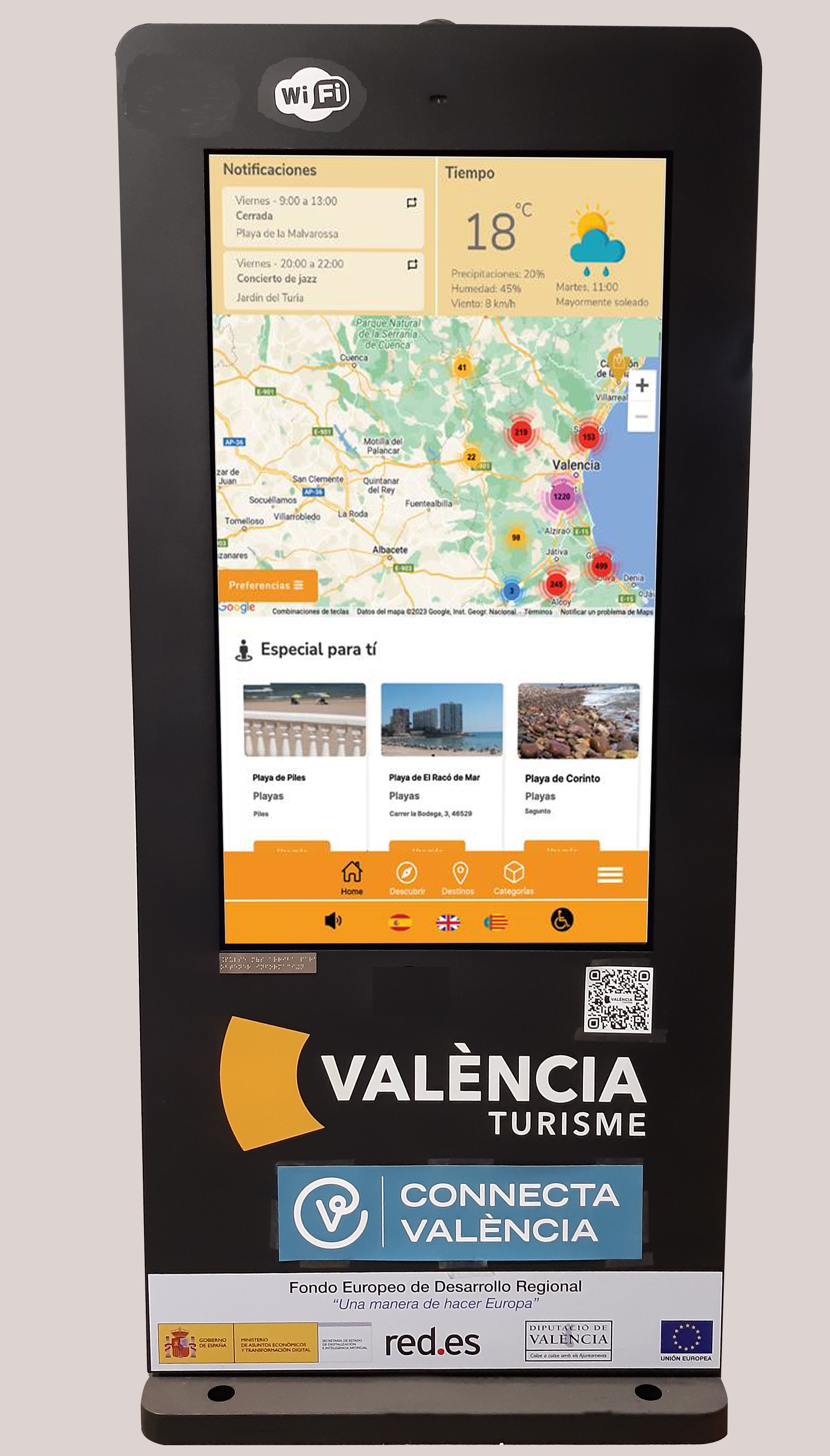 Nou tòtem interactiu per a consultar informació en l'aeroport de València