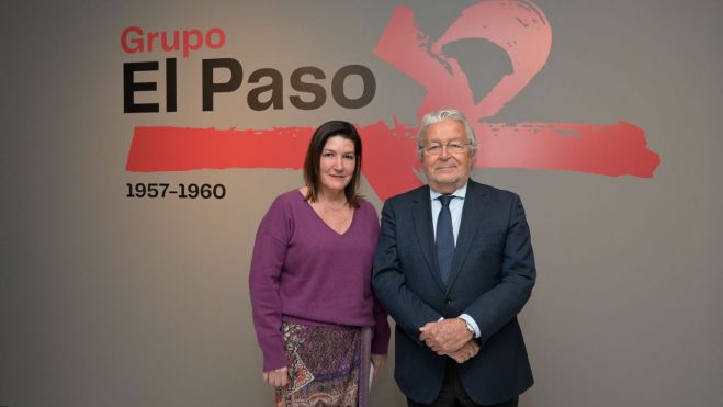 Lola Durán, comissària, i Rafael Alcón, president de la Fundació Bancaixa