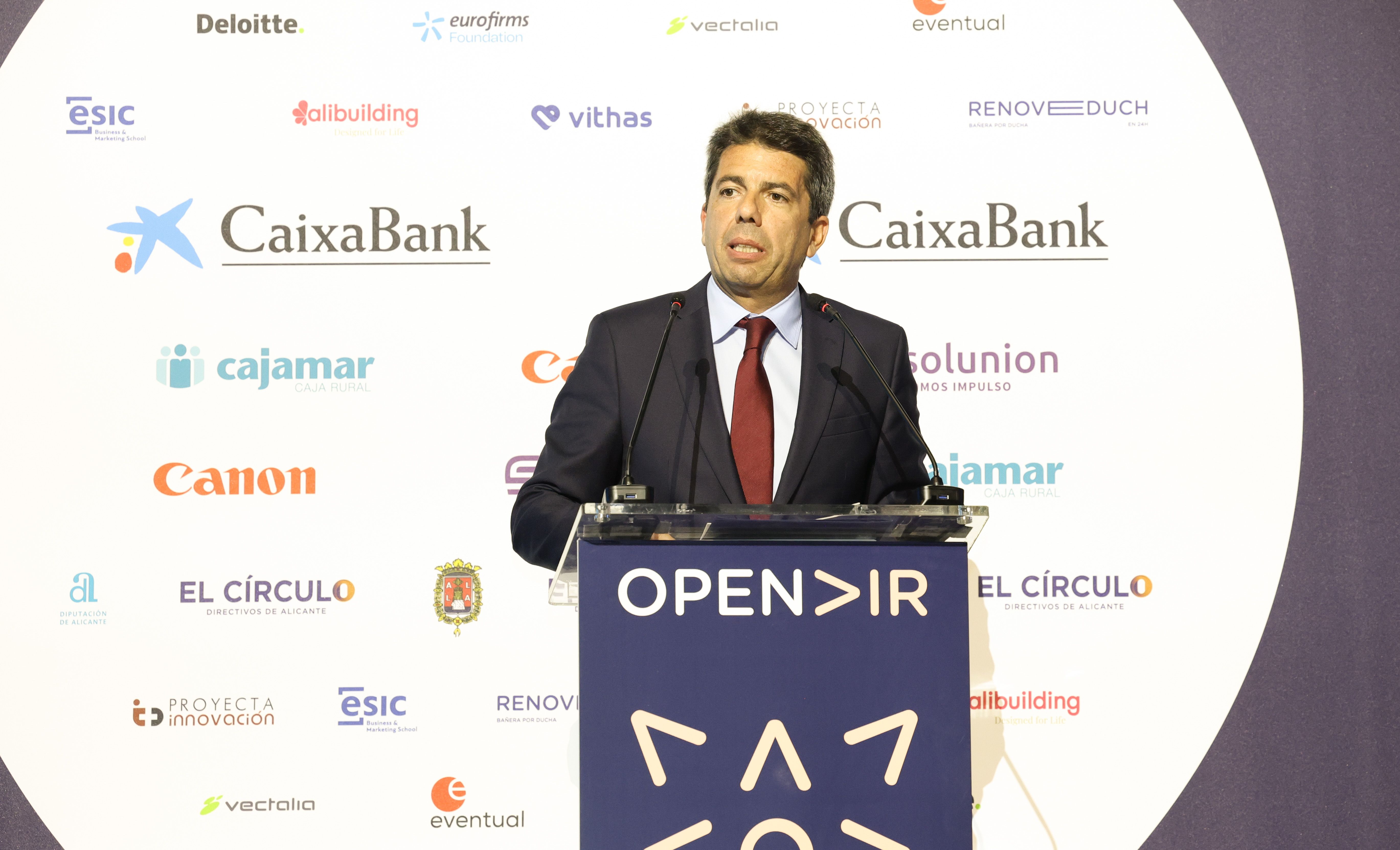 El president Carlos Mazón durant la clausura del Congrés Nacional OPENDIR 24