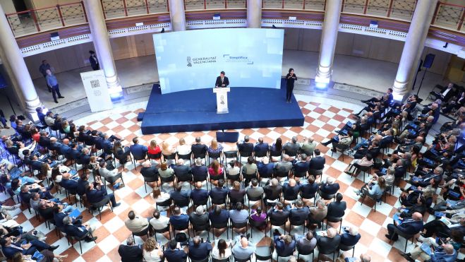 El president Carlos Mazón durante la presentación del Plan Simplifica