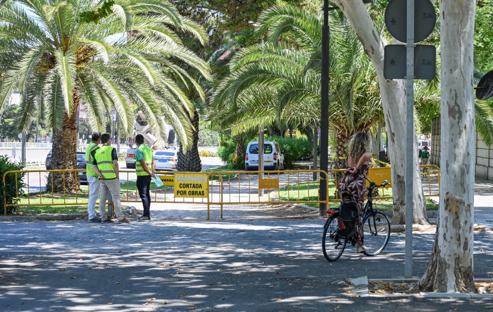 Inici de les obres de creació del nou carril bici a avinguda del Cid