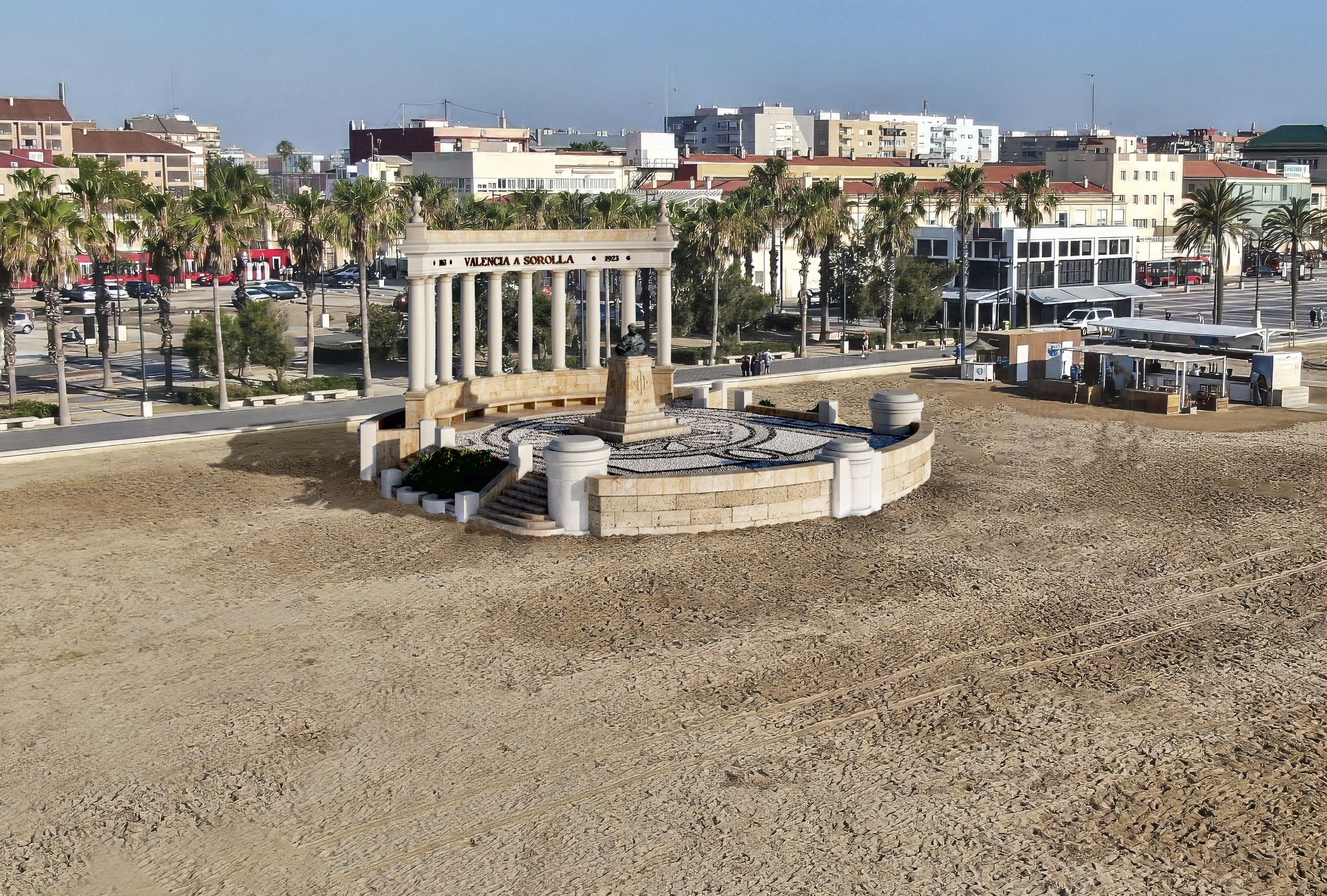 Figuració virtual de com serà el monument a Joaquín Sorolla desprès de la seua reconstrucció
