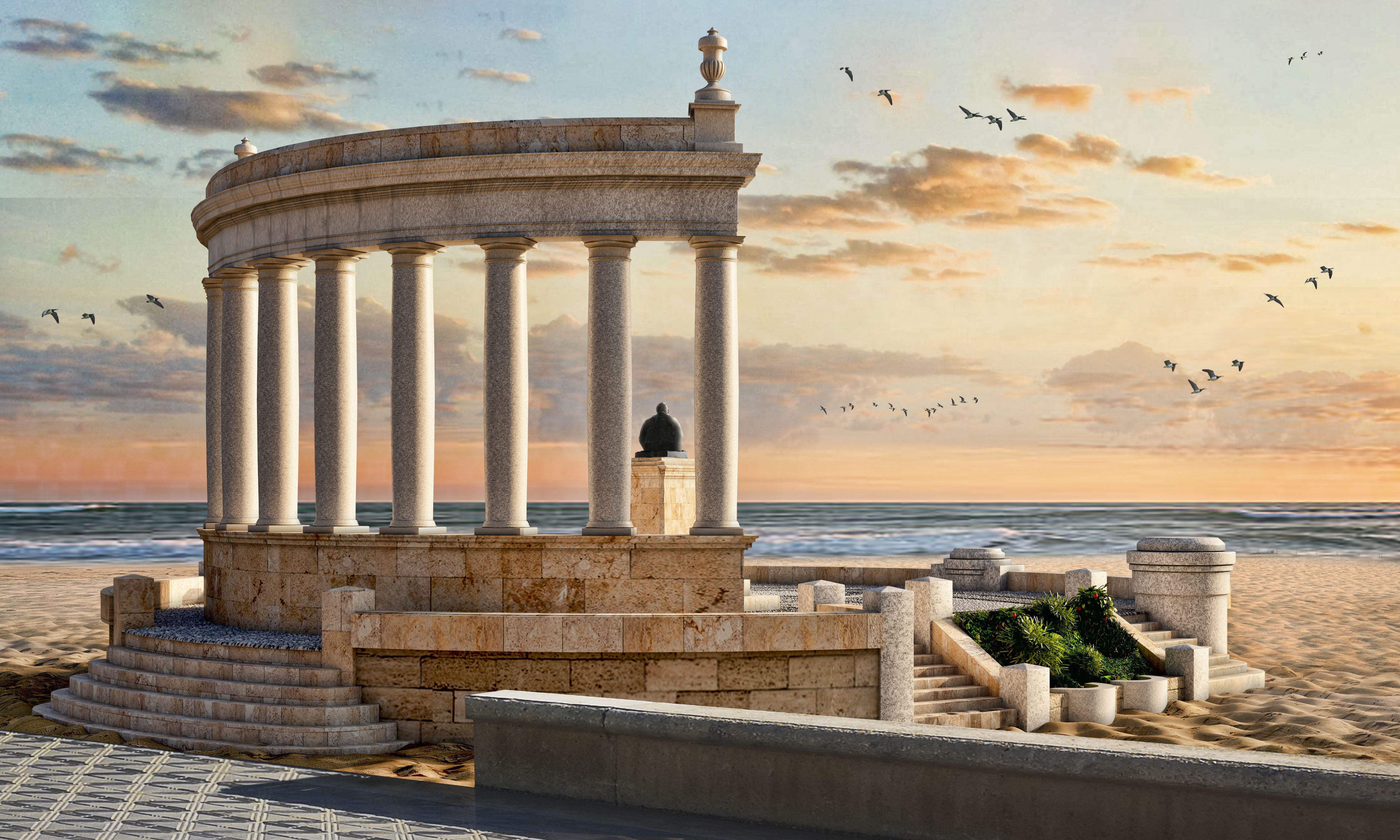 Figuració virtual de com serà el monument a Joaquín Sorolla desprès de la seua reconstrucció