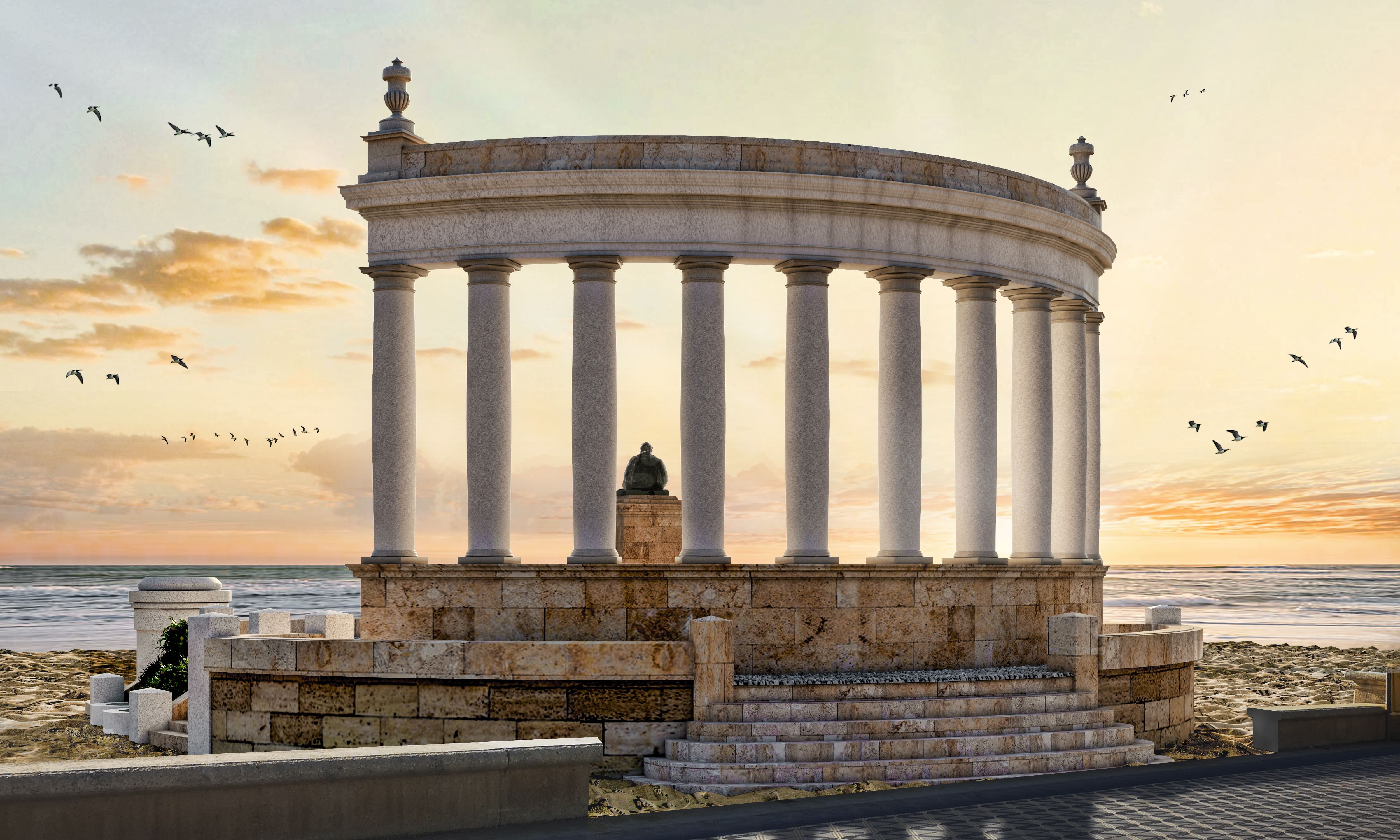 Figuració virtual de com serà el monument a Joaquín Sorolla desprès de la seua reconstrucció