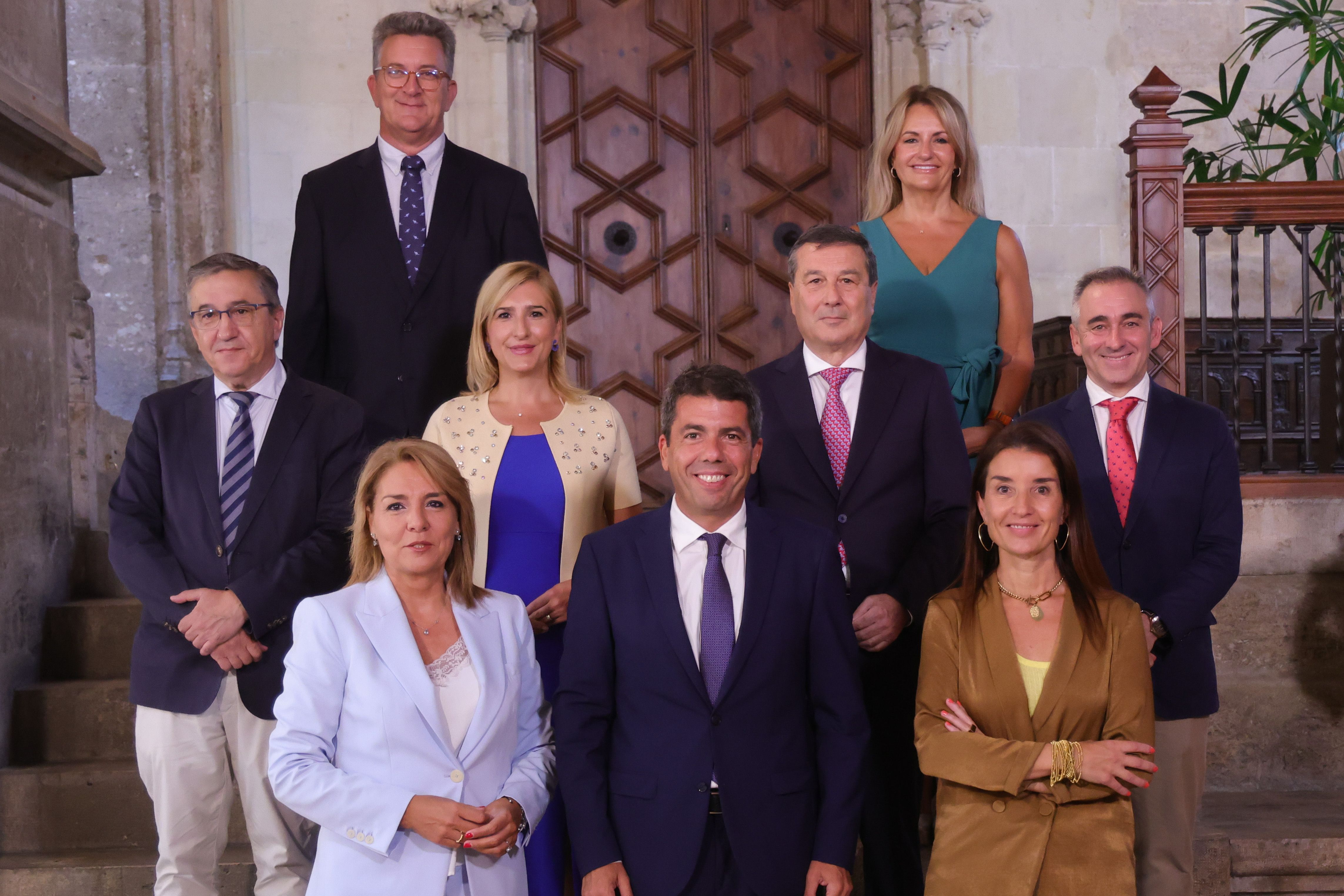 Actuales miembros del gobierno de la Generalitat Valenciana tras la reordenación de carteras por la retirada de Vox