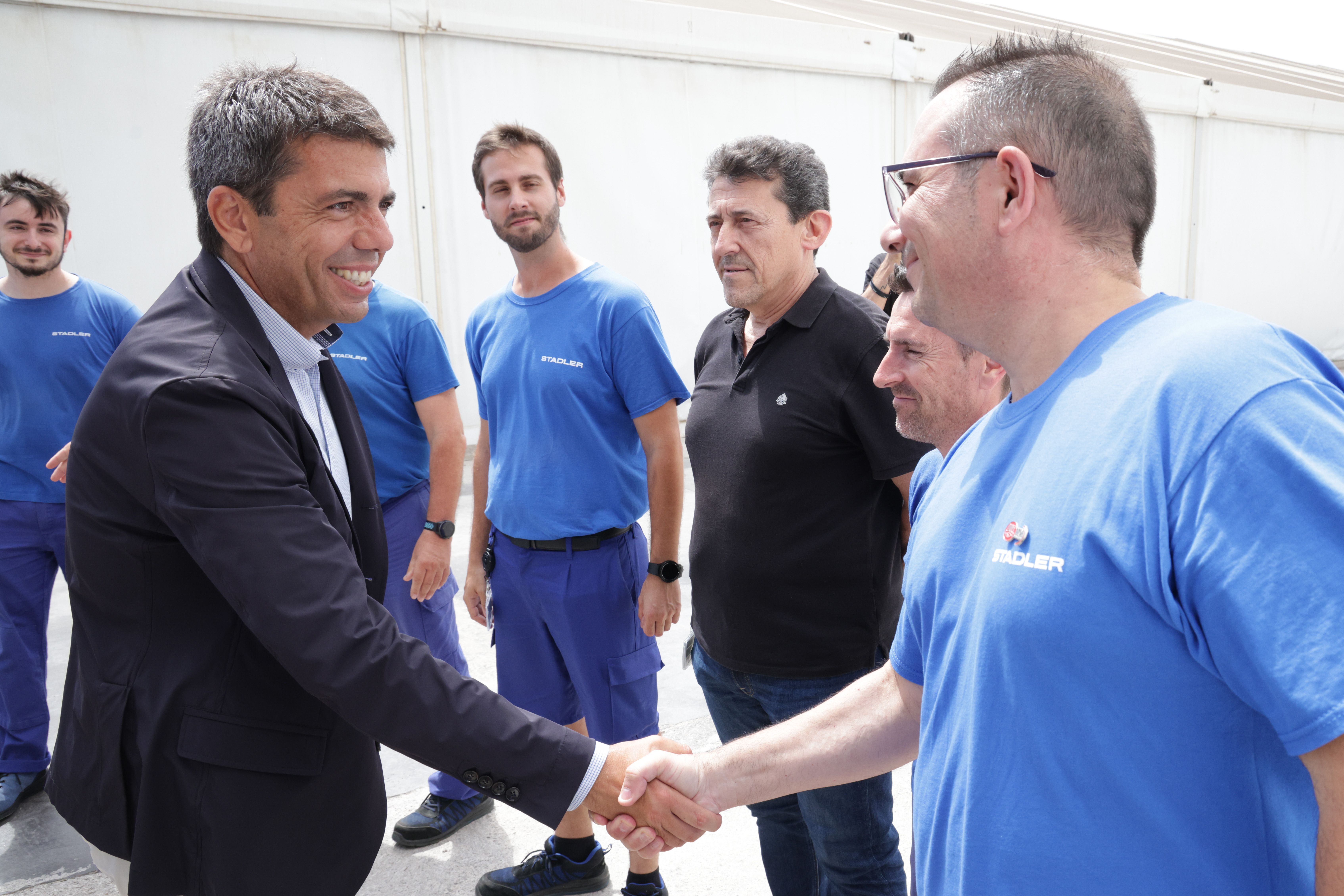 El president de la Generalitat, Carlos Mazón, visita Stadler