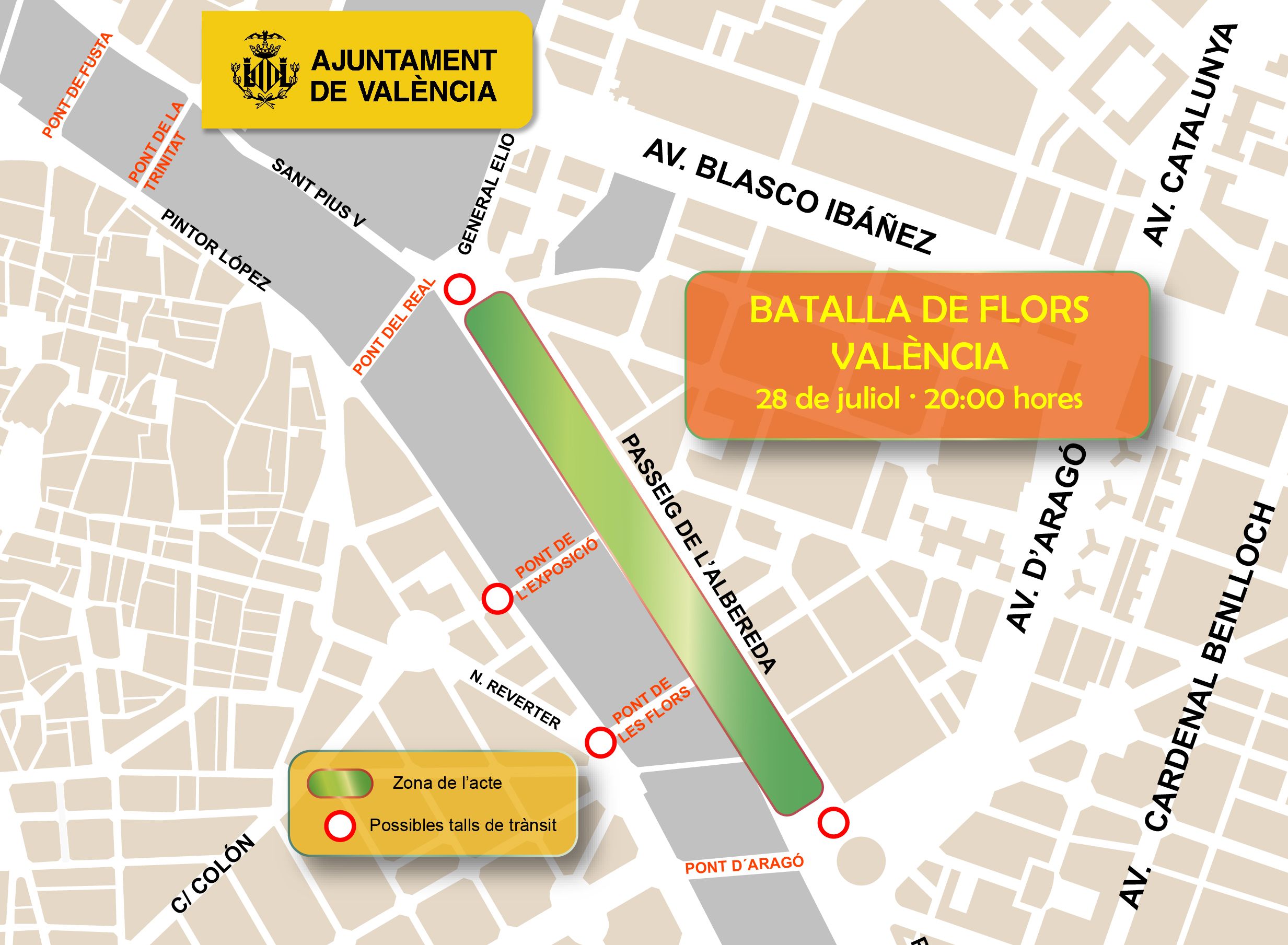 Plànol de trànsit de la Batalla de Flors Plànol de trànsit de la Batalla de Flors