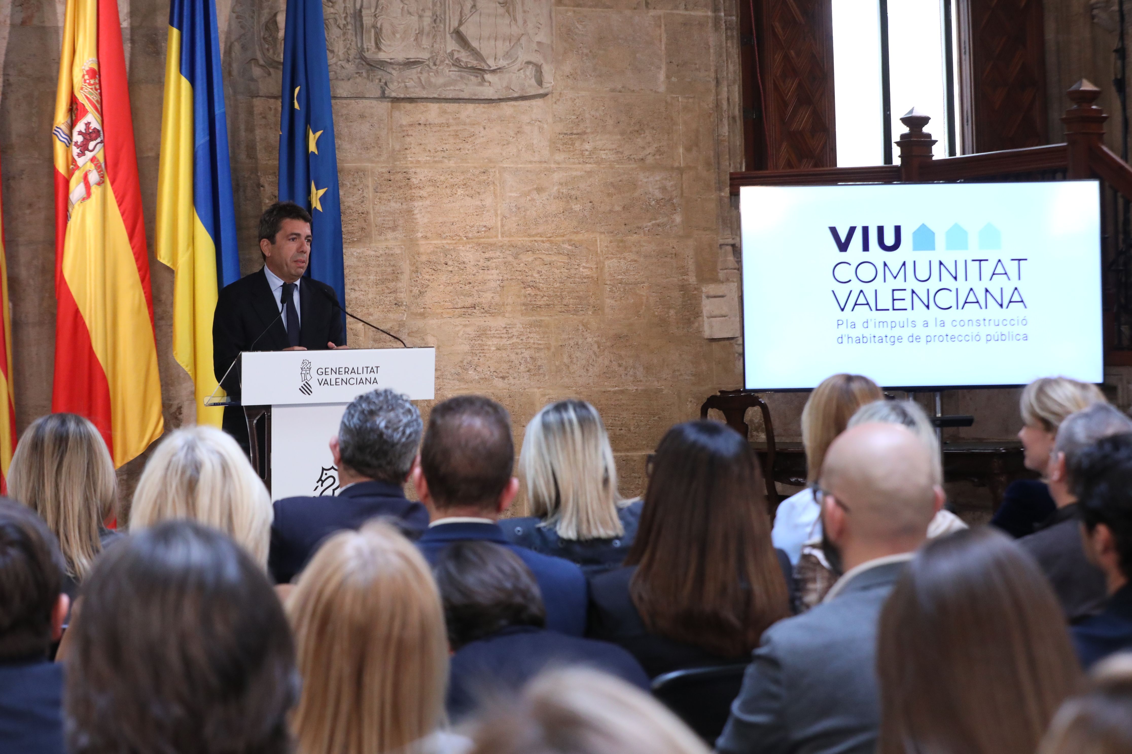 El president de la Generalitat, Carlos Mazón, durant la presentació del Pla Viu