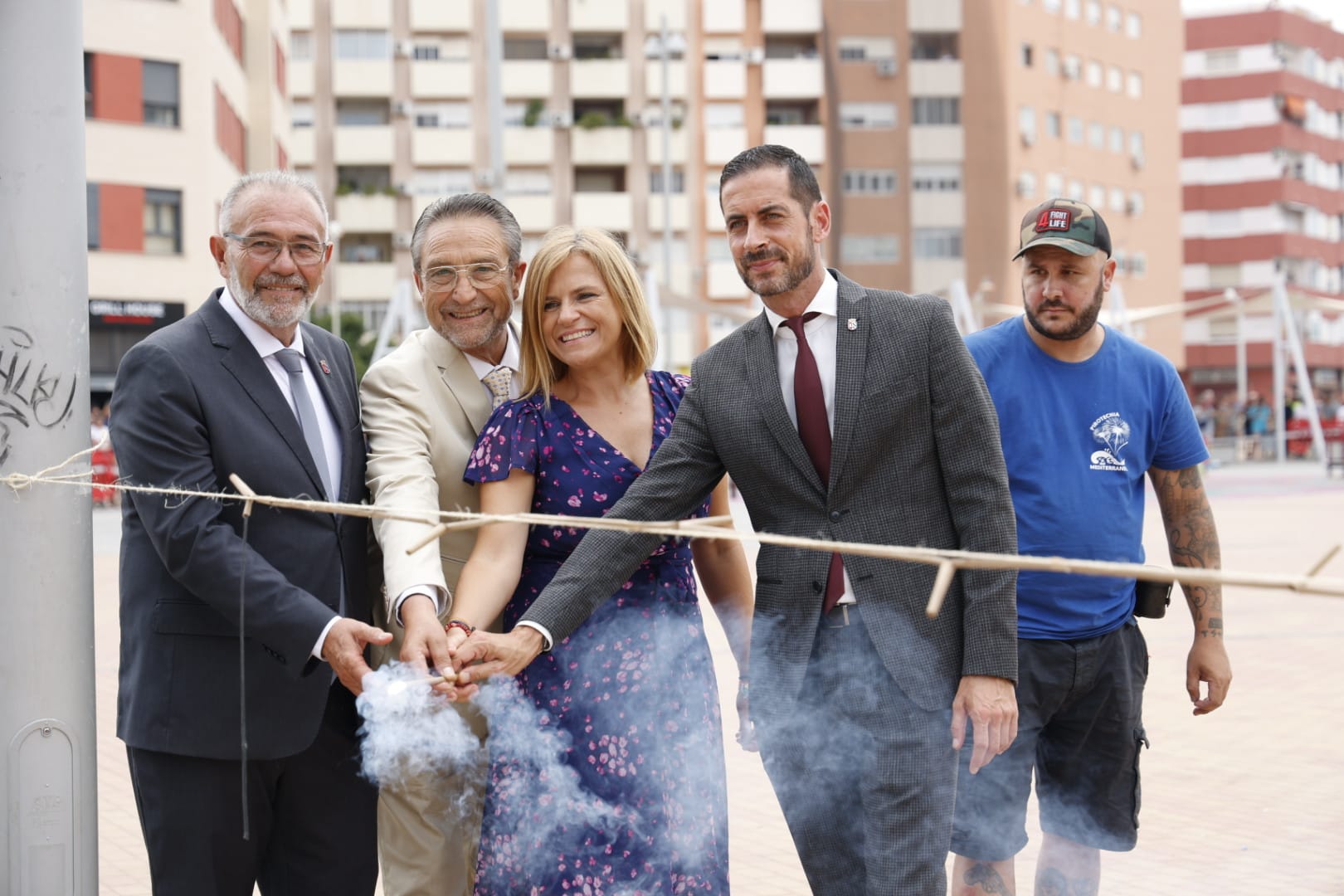 Pilar Bernabé i Carlos F. Bielsa durant les festes de Mislata