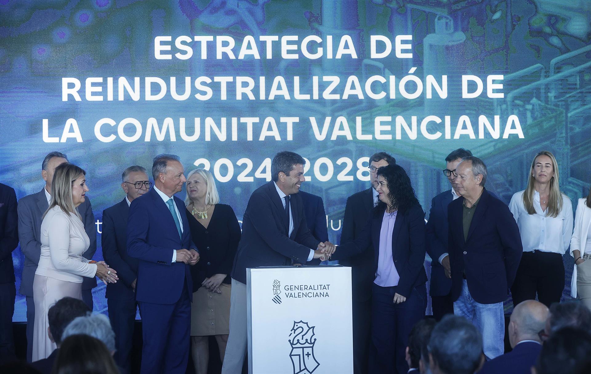 El president Carlos Mazón en la presentació de l'Estratàgia de Reindustrialització