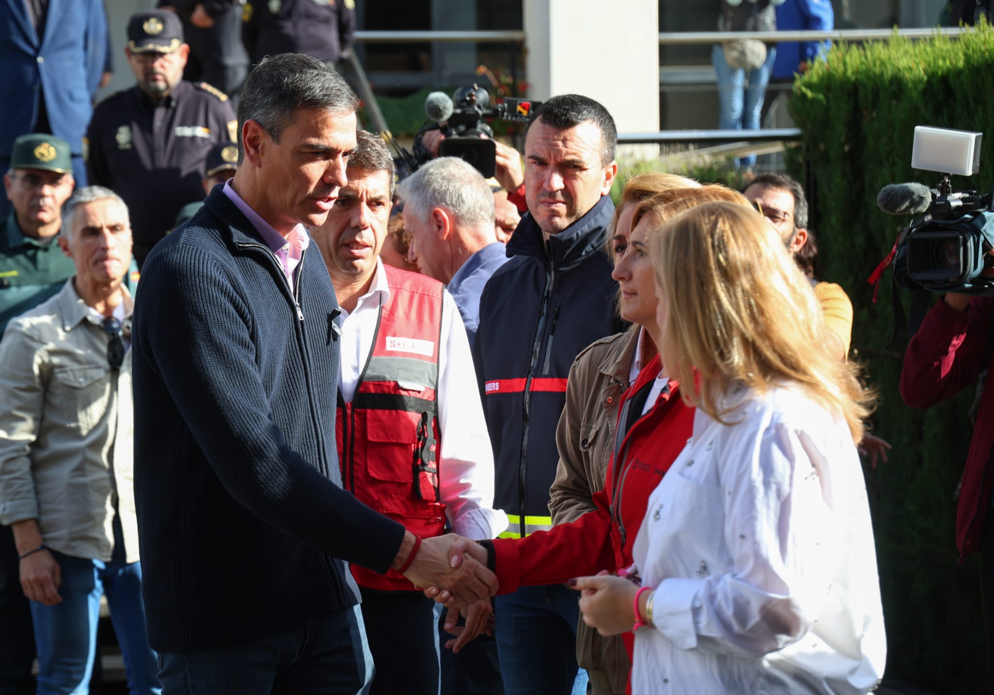 Pedro Sánchez en la seua visita a València per la DANA