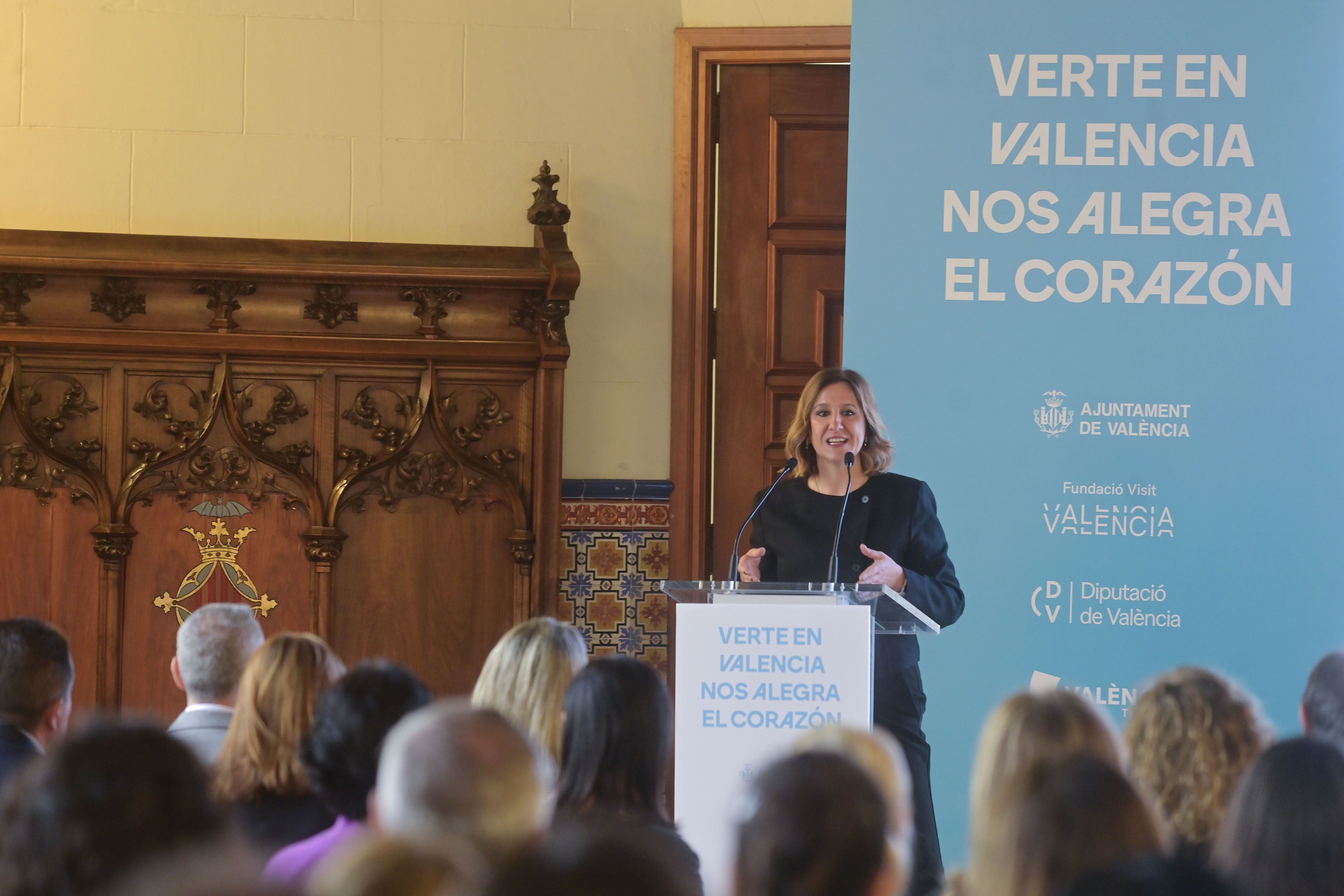 La alcaldesa de València en la presentación de la campaña de reactivación turística 