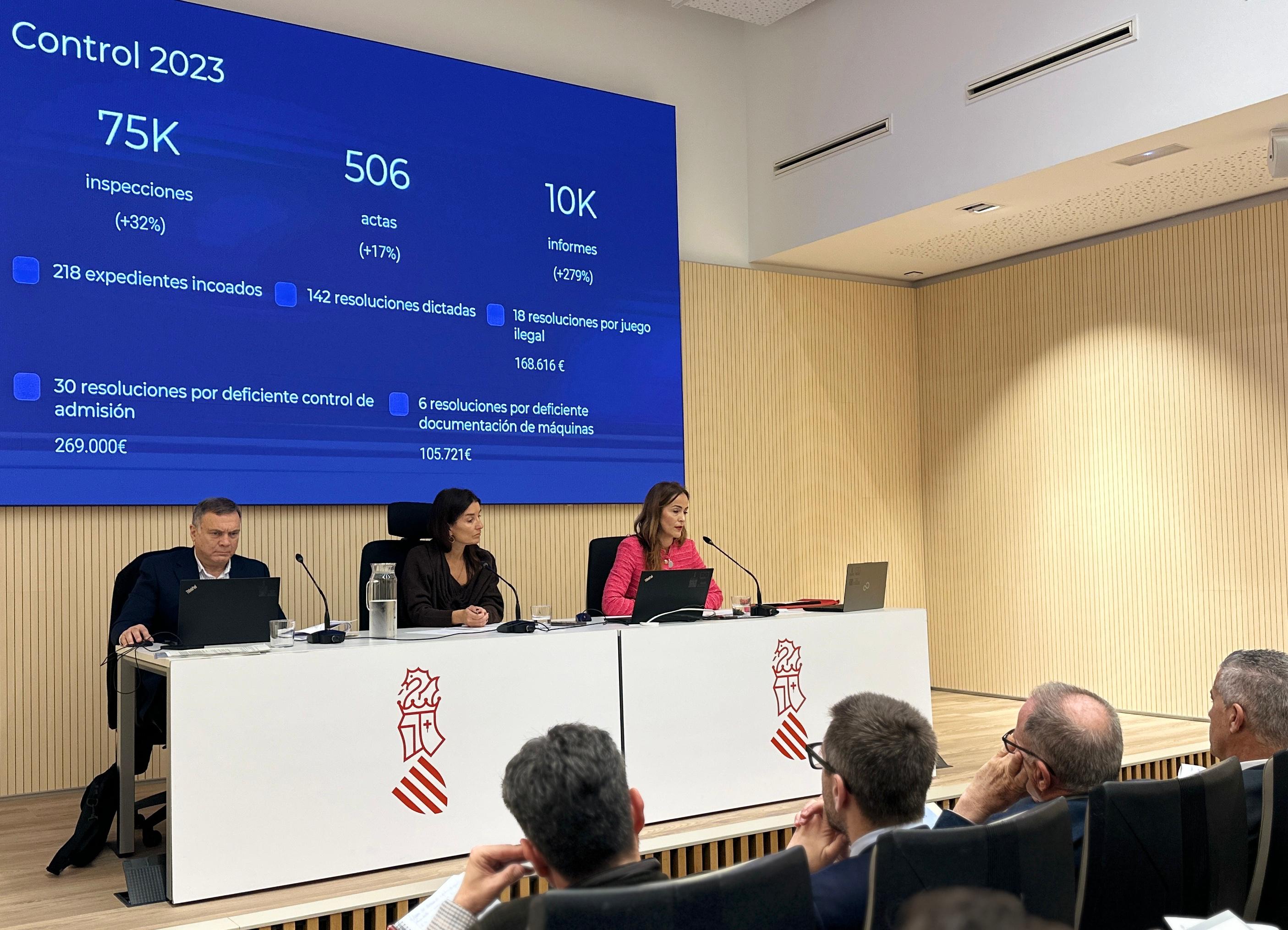 La consellera d'Hisenda i Economia, Ruth Merino, anuncia la recaudació de sancions al joc