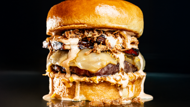 Una de las hamburguesas de The Champions Burger Una de las hamburguesas de The Champions Burger