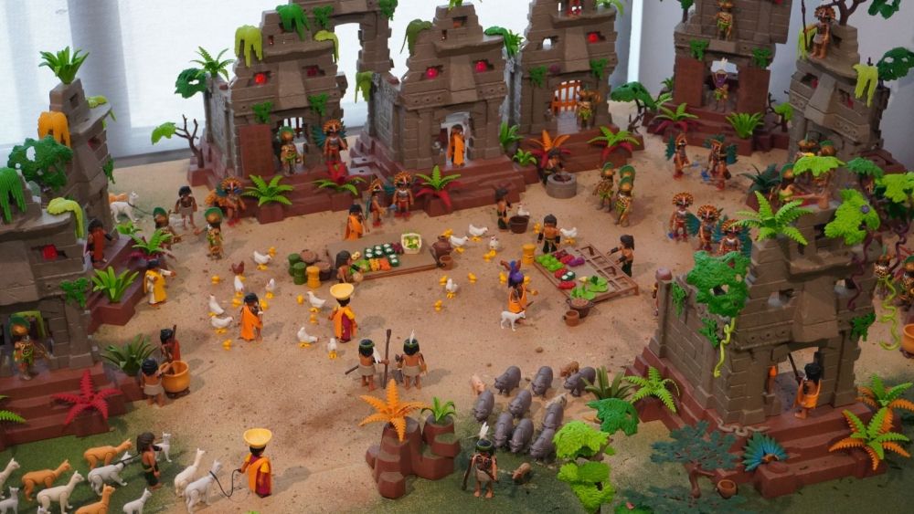 Recreación de Playmobil del Imperio Azteca