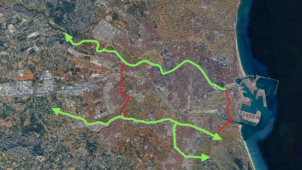 Ejes del nuevo parque metropolitano de València