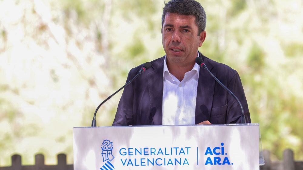Carlos Mazón durante la presentación del nuevo parque metropolitano de València