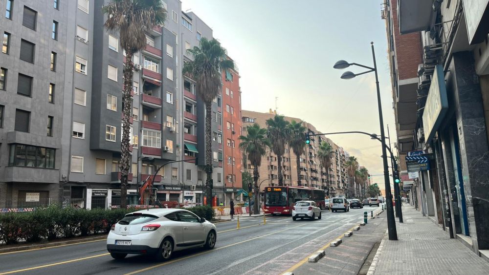 Desvío del tráfico por las obras de la avenida Giorgeta de Valencia