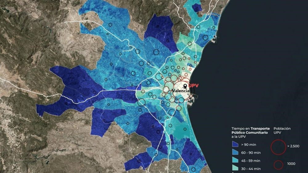 Mapa del estudio de Cercanías elaborado por la UPV Mapa del estudio de Cercanías elaborado por la UPV