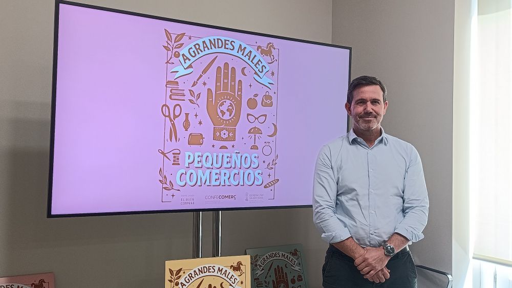El president de CONFECOMERÇ, Rafael Torres, durant la presentació de la campanya El president de CONFECOMERÇ, Rafael Torres, durant la presentació de la campanya