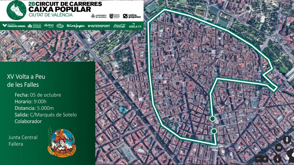 Mapa de la Volta a Peu de les Falles 2025 pel centre de València Mapa de la Volta a Peu de les Falles 2025 pel centre de València