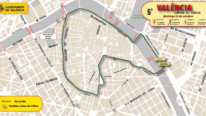 Plànol de la carrera València contra el Càncer Plànol de la carrera València contra el Càncer