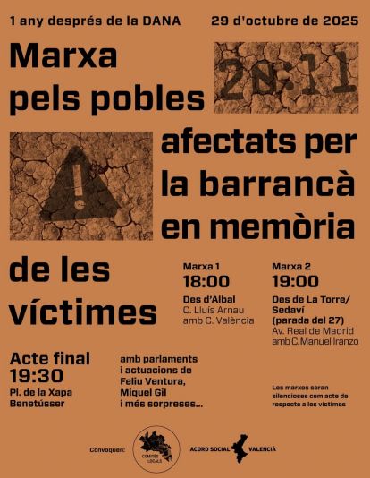 Convocatòria de la marxa silenciosa per la DANA Convocatòria de la marxa silenciosa per la DANA