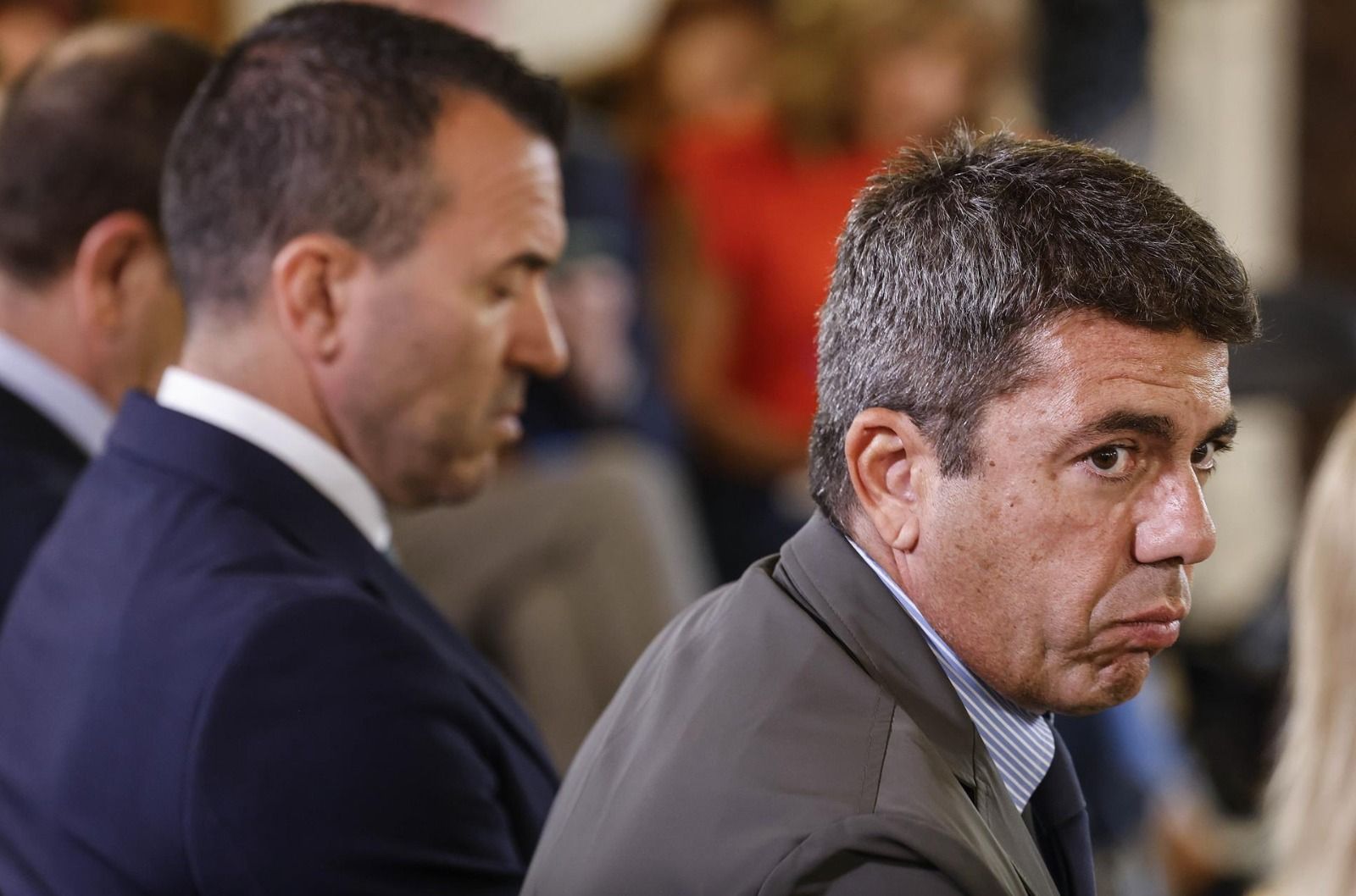 Mazón y Mompó presiden la firma del convenio entre la Generalitat, la Diputación de Valencia y la FVMP (Foto: Rober Solsona - Europa Press)