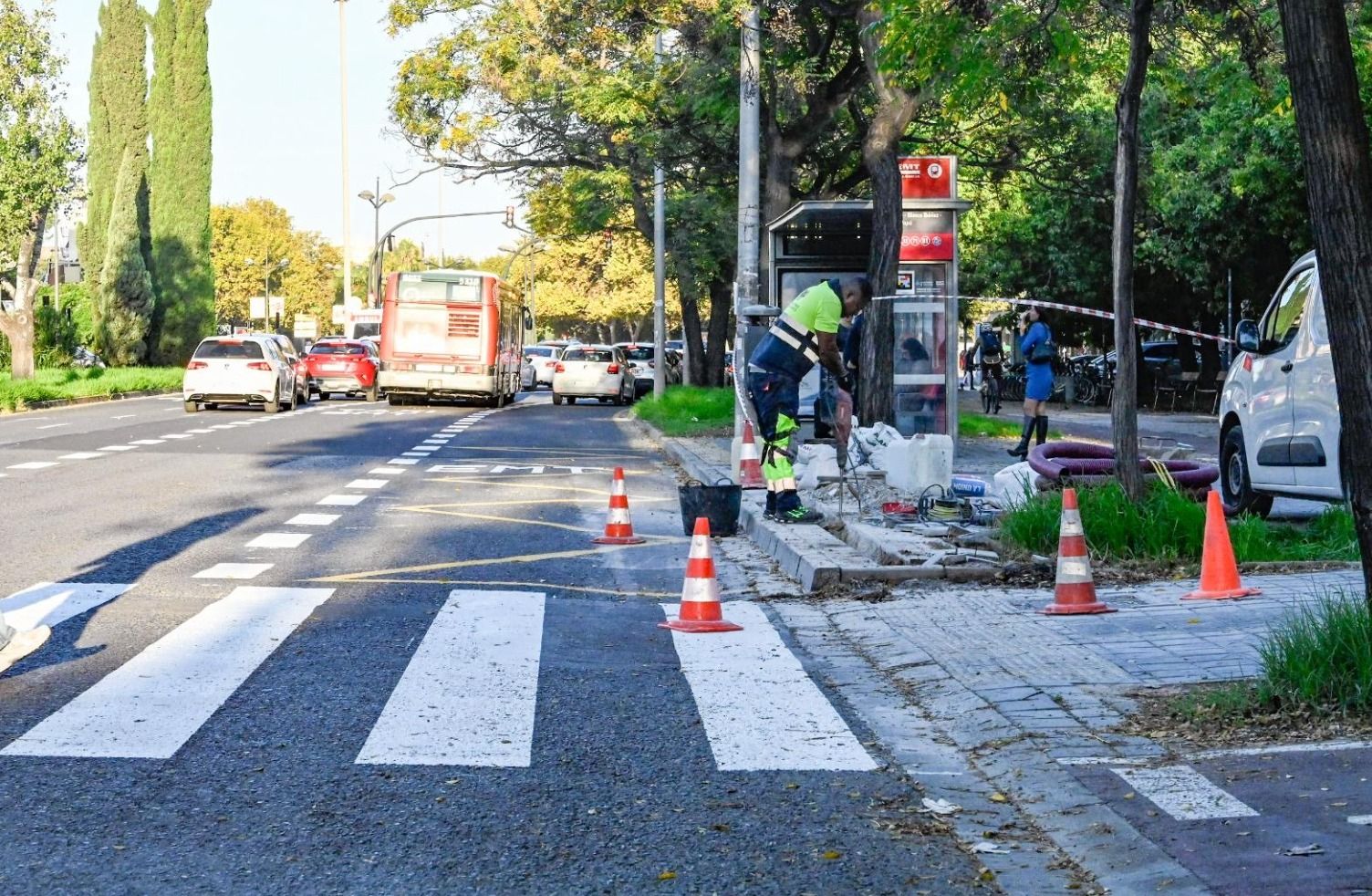Obras de transformación en la avenida Blasco Ibáñez de València