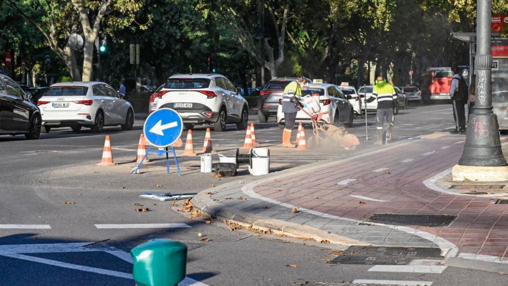 Treballs de transformació en l'avinguda Blasco Ibáñez de València