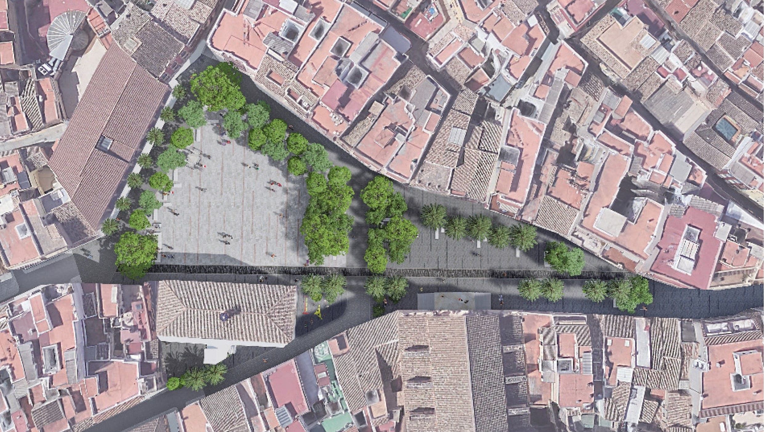 Recreació urbanització plaça Major Llíria Recreació urbanització plaça Major Llíria