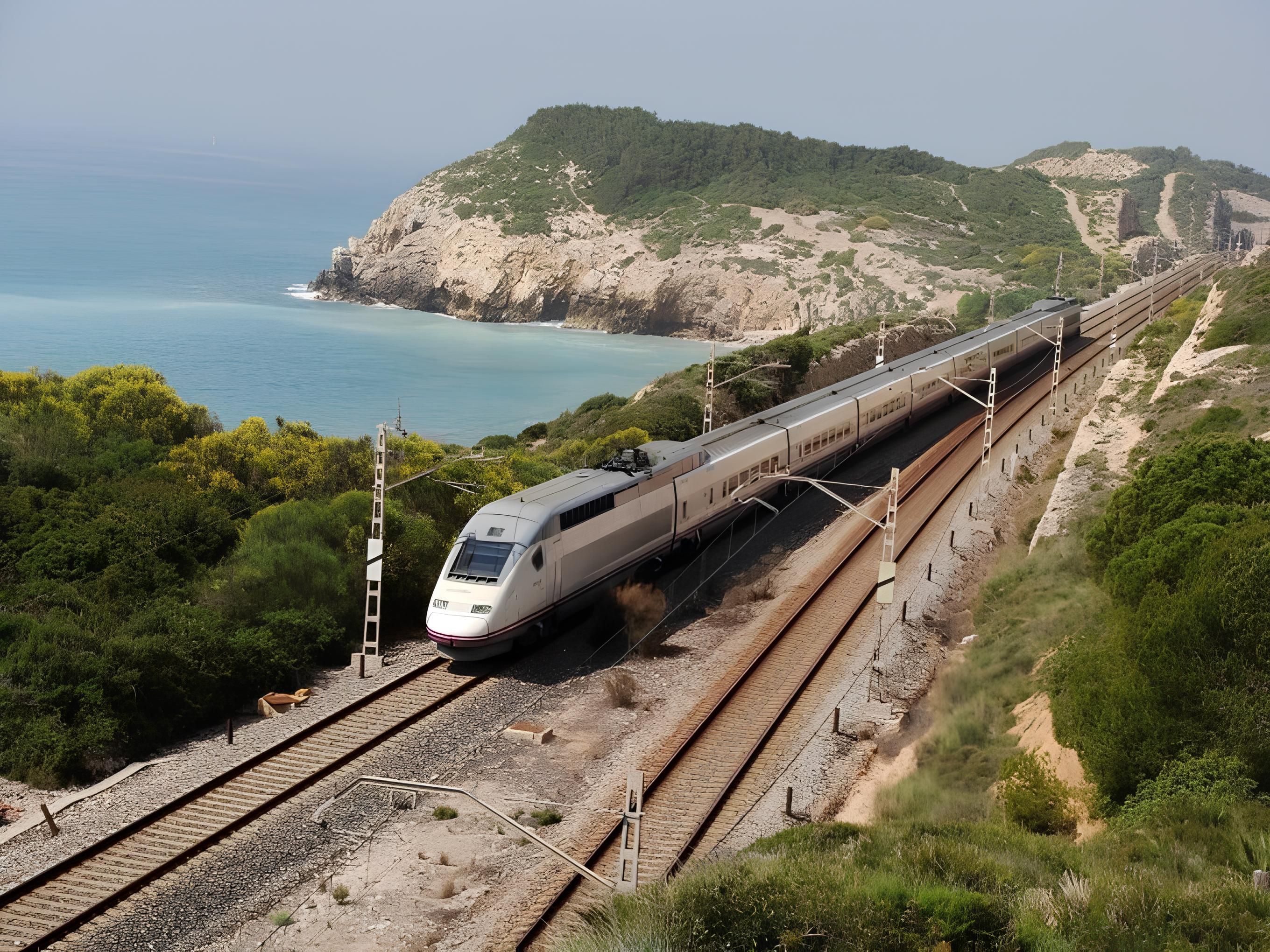 Un tren circula per una de les infraestructures integrades en el Corredor Mediterrani Un tren circula per una de les infraestructures integrades en el Corredor Mediterrani