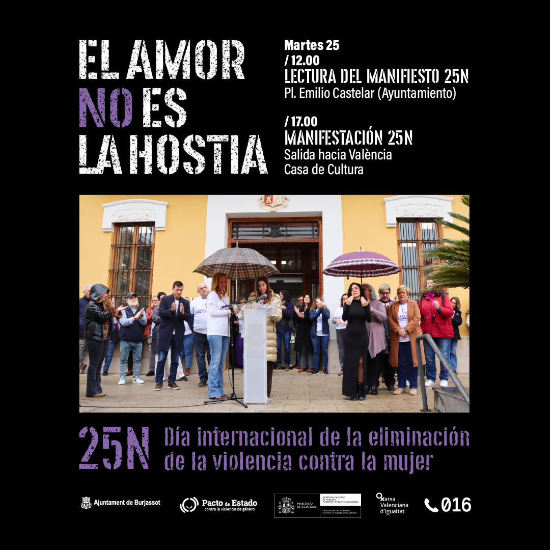 Cartell pel 25-N de l'Ajuntament de Burjassot