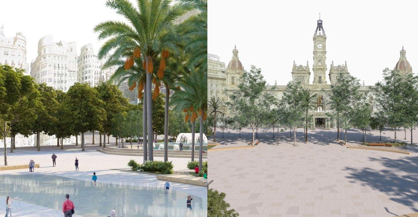 Proyecto anterio y actual de la plaza del Ayuntamiento de Valencia Proyecto anterio y actual de la plaza del Ayuntamiento de Valencia