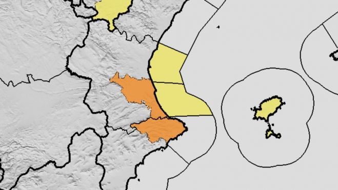 Mapa de l'alerta taronja a València per Nadal