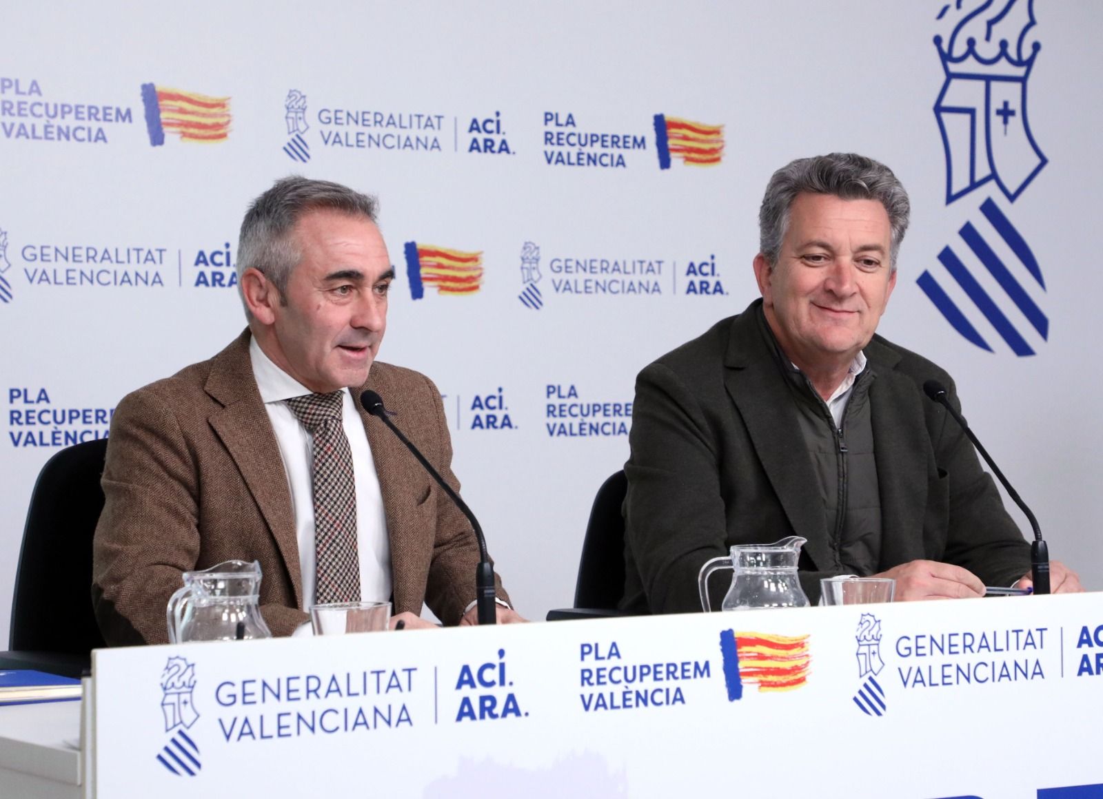 Barranchina i Mus en la roda de premsa del Ple del Consell