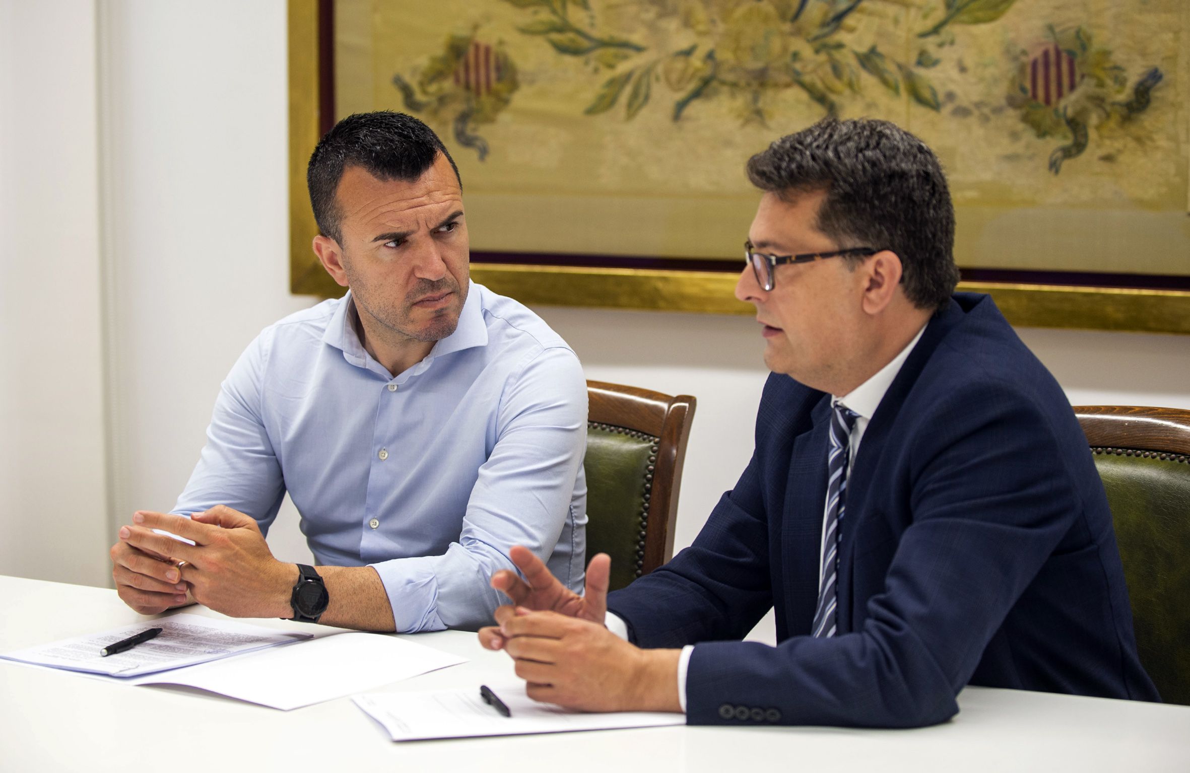 El president de la Diputació, Vicent Mompó, i el diputat d'Administració Electrònica, Juan Ramón Adsuara