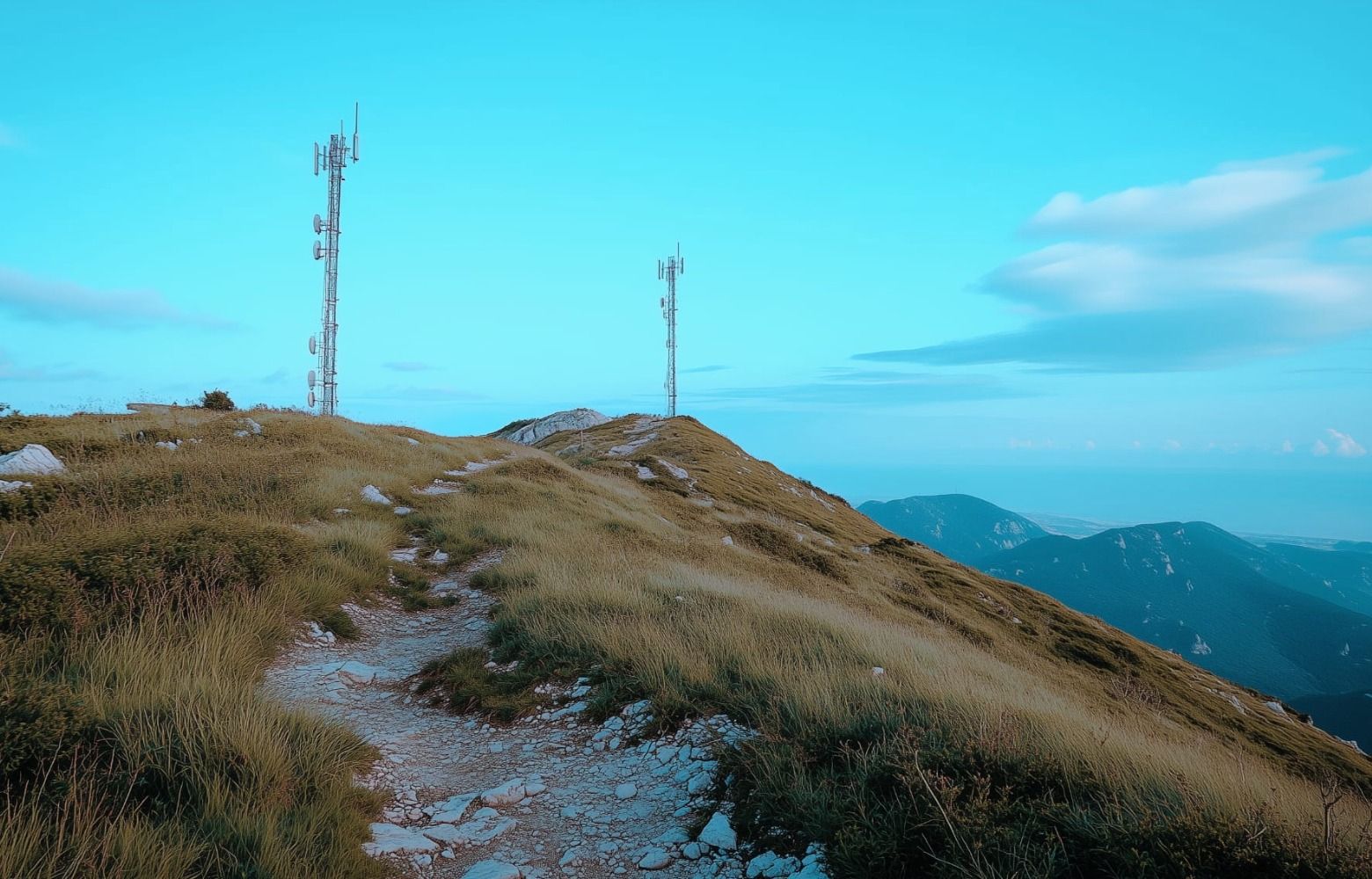 Dos antenes de telecomunicacions Dos antenes de telecomunicacions