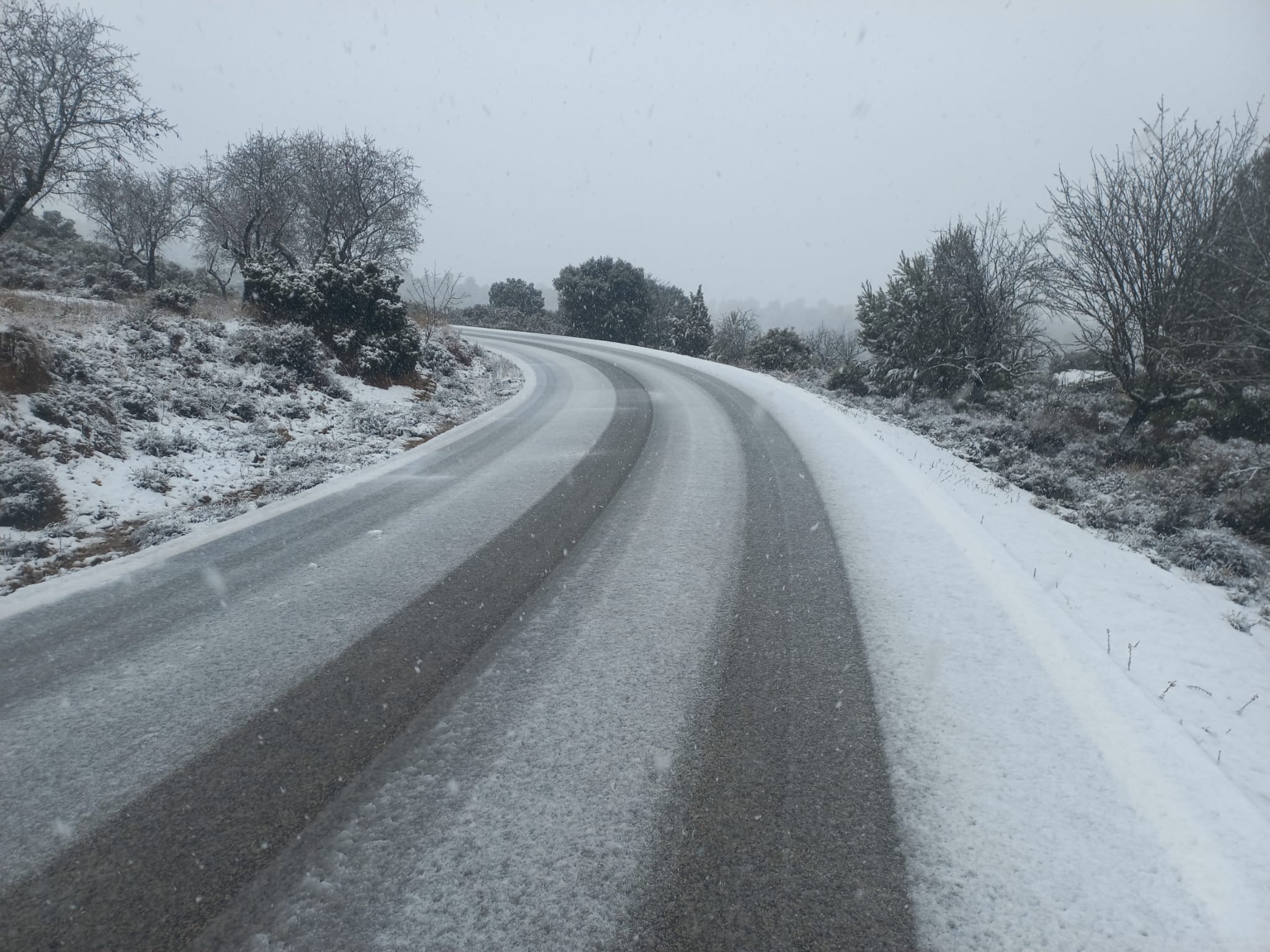 Carretera amb neu - Foto: GVA