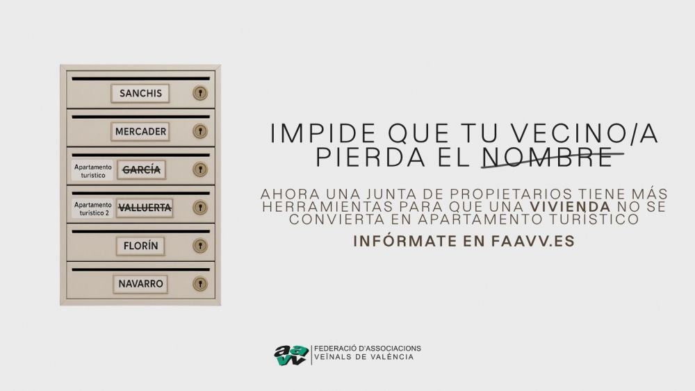 Campanya de la Faavv contra els pisos turístics