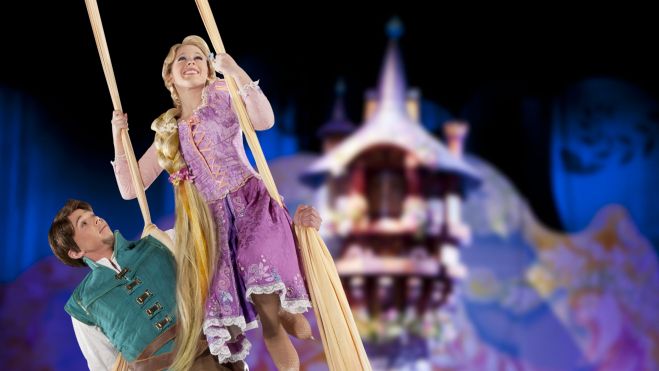 Rapunzel and Flynn en el espectáculo Disney On Ice