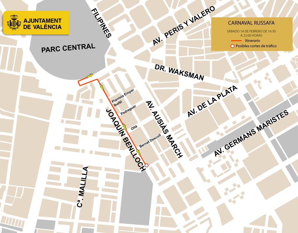 Dispositivo de tráfico Carnaval de Ruzafa