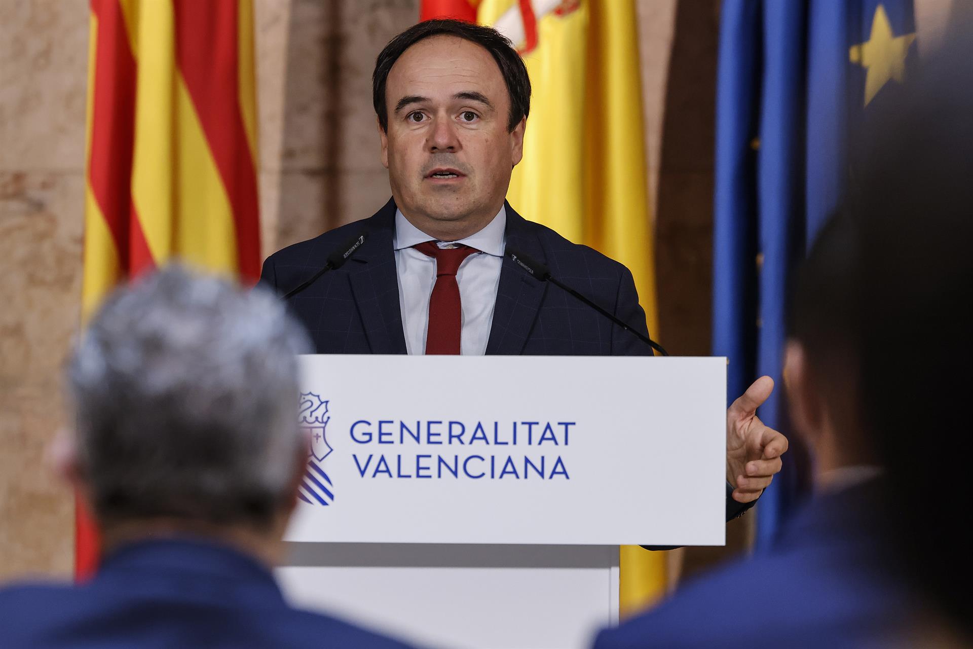 El president de la Generalitat Valenciana, Juanfran Pérez Llorca, oferix una roda de premsa (Foto: Rober Solsona - Europa Press)