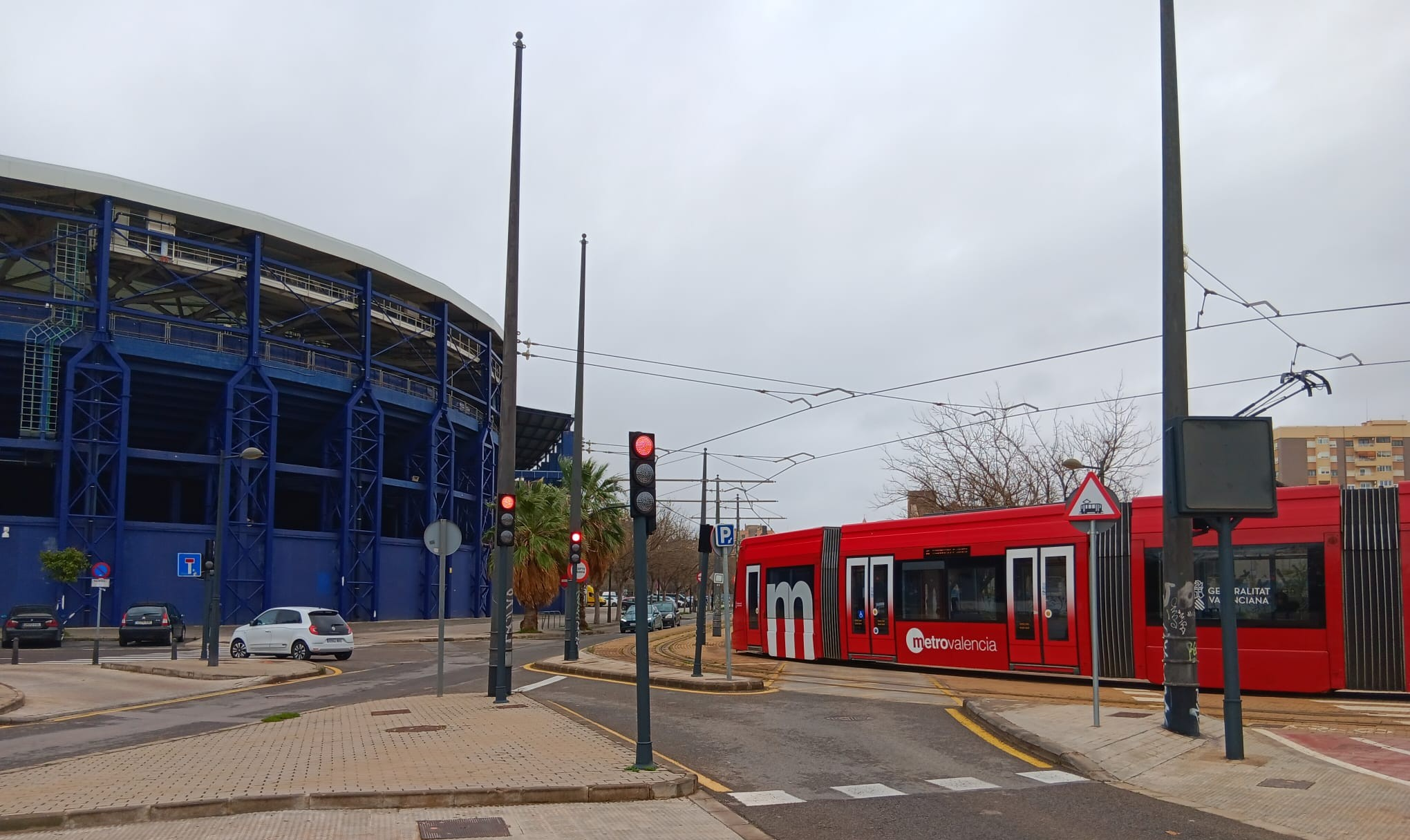 Tramvia a l'estadi Ciutat de València Tramvia a l'estadi Ciutat de València