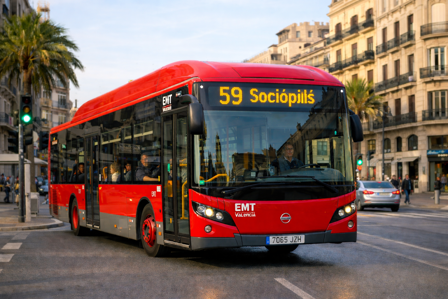 Un autobús de EMT Valencia de la 59 generada por IA