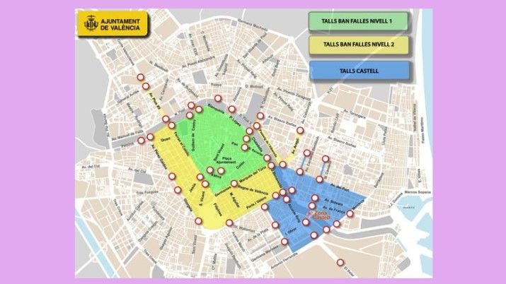 Mapa del centre de València per Falles Mapa del centre de València per Falles