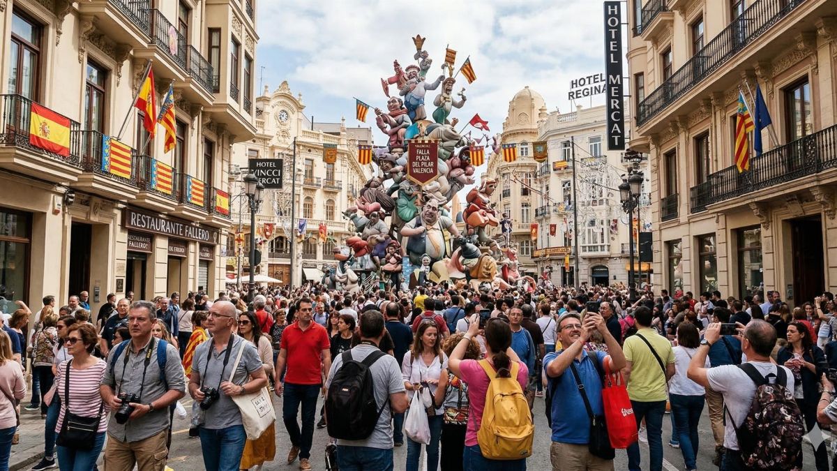 Turistas en las Fallas de Valencia - HOSBEC