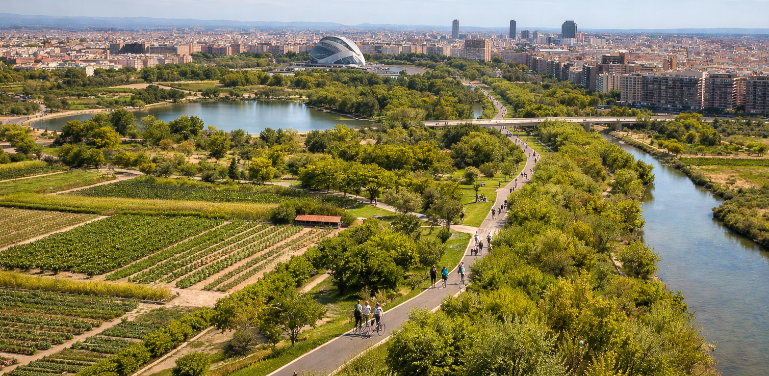 Megacorredor verde entre l'Horta Sud y Valencia (Imagen generada por IA)