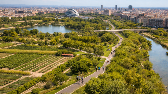 Megacorredor verde entre l'Horta Sud y Valencia (Imagen generada por IA)