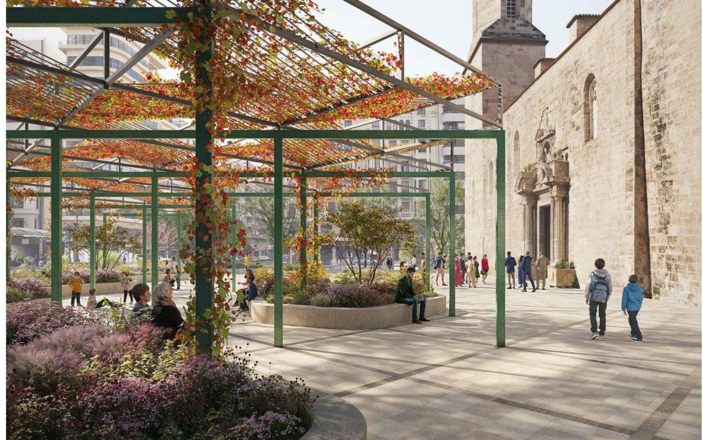 Simulació de la remodelació de la plaça Sant Agustí de València